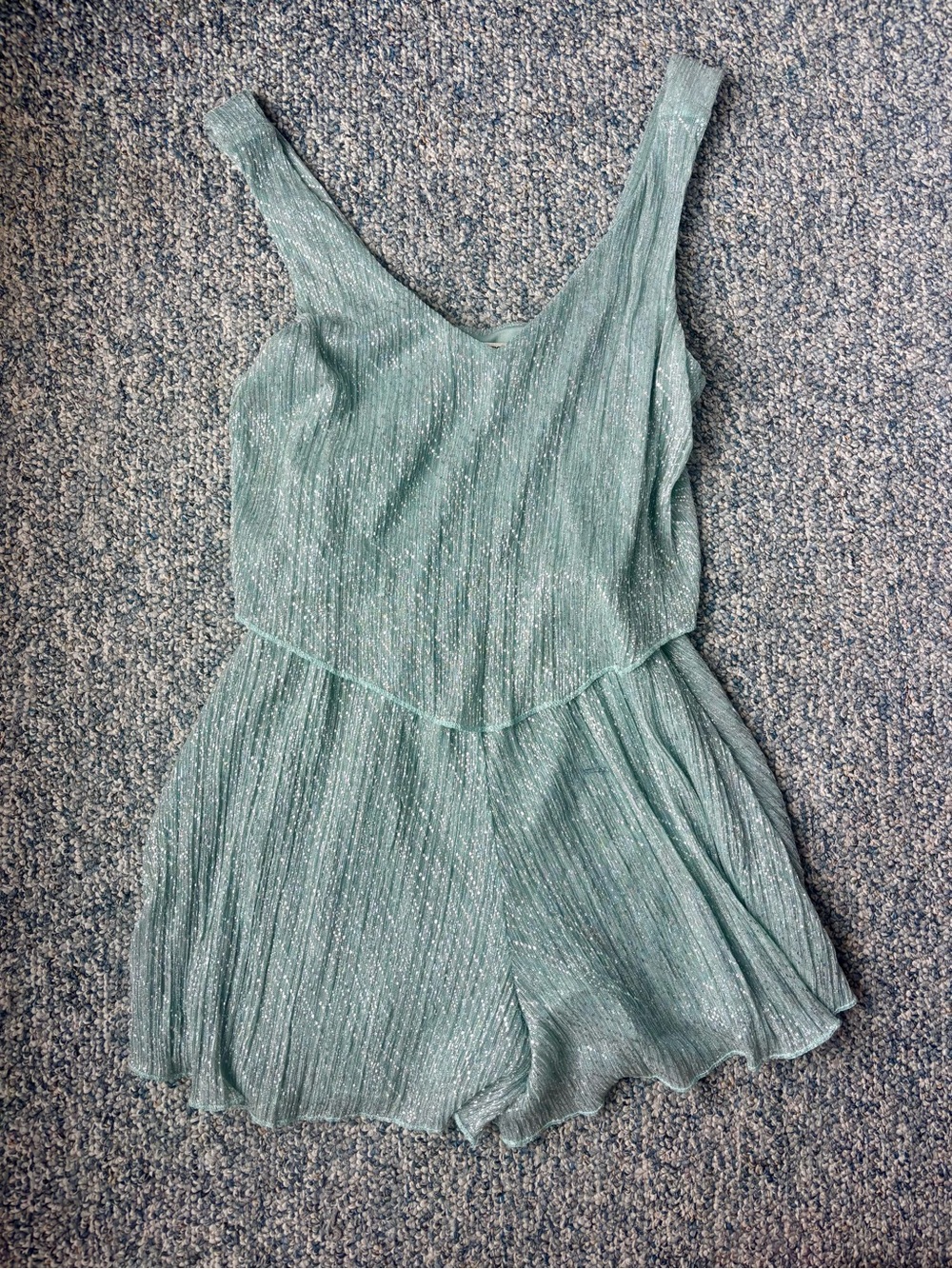 Sleeveless Shimmery Ice Blue Romper